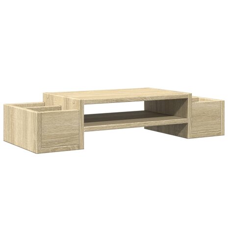 Monitorstandaard met opbergruimte 70x27x15 cm hout sonoma eiken 2