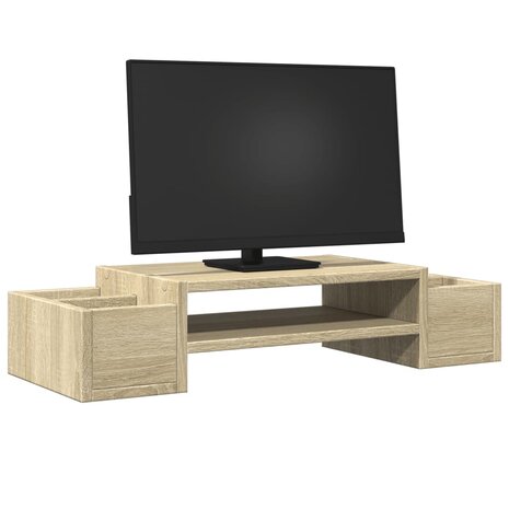 Monitorstandaard met opbergruimte 70x27x15 cm hout sonoma eiken 3