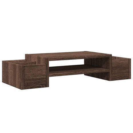 Monitorstandaard met opbergruimte 70x27x15 cm hout bruin eiken 2