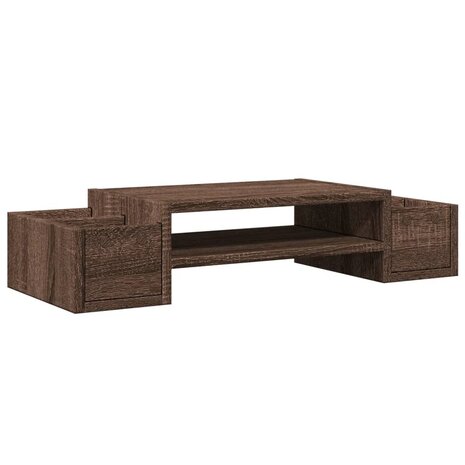 Monitorstandaard met opbergruimte 70x27x15 cm hout bruin eiken 6