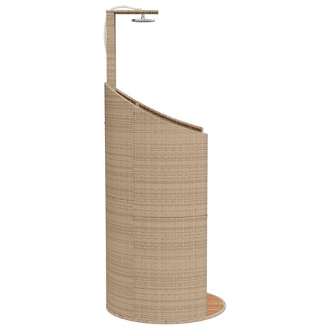 Buitendouche 100x100x241,5 cm poly rattan en acaciahout beige 6
