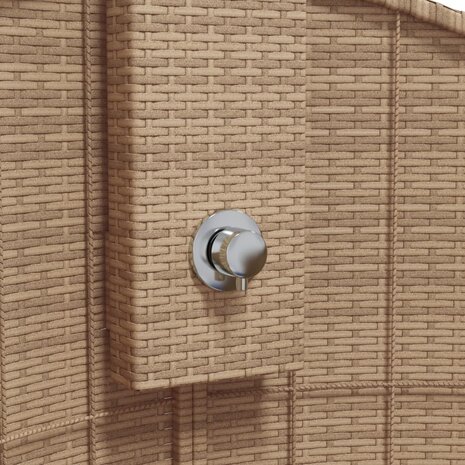 Buitendouche 100x100x241,5 cm poly rattan en acaciahout beige 8