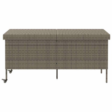 Tuinbox met wielen 160x55x75 cm poly rattan grijs 4