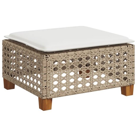 Tuinkruk met kussen 63,5x56x32 cm poly rattan beige 2