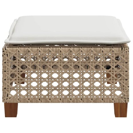 Tuinkruk met kussen 63,5x56x32 cm poly rattan beige 5