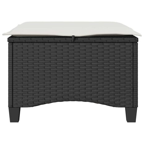Tuinkrukken met kussens 2 st 55x55x36 cm poly rattan zwart 5