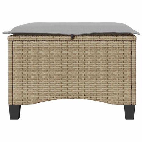 Tuinkrukken met kussens 2 st 55x55x36 cm poly rattan beige 5