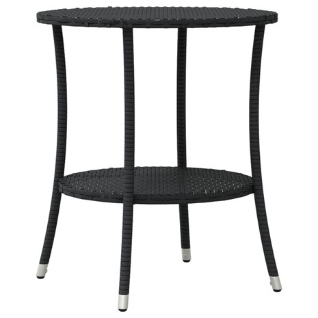 3-delige Bistroset met kussens poly rattan zwart 8