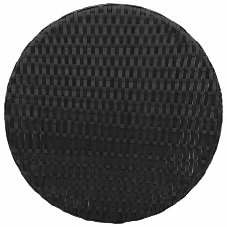 3-delige Bistroset met kussens poly rattan zwart 9