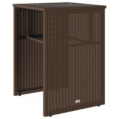 3-delige Bistroset met kussens poly rattan bruin 4