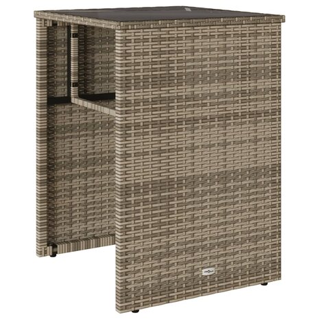 3-delige Bistroset met kussens poly rattan beige 4