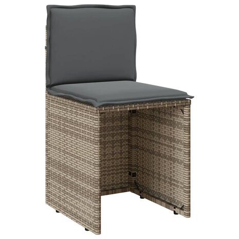 3-delige Bistroset met kussens poly rattan beige 6