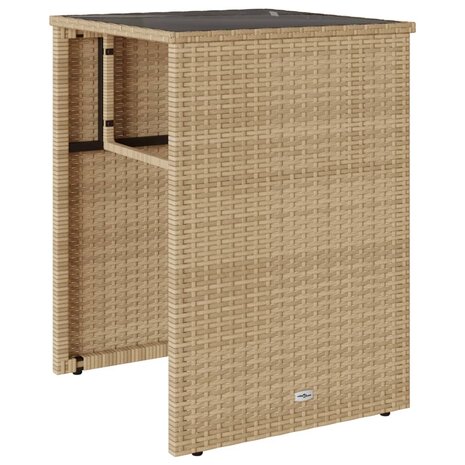 3-delige Bistroset met kussens poly rattan beige 4