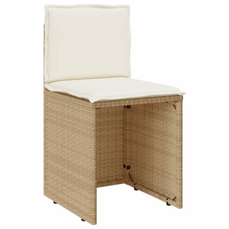 3-delige Bistroset met kussens poly rattan beige 6