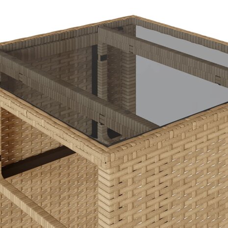3-delige Bistroset met kussens poly rattan beige 9