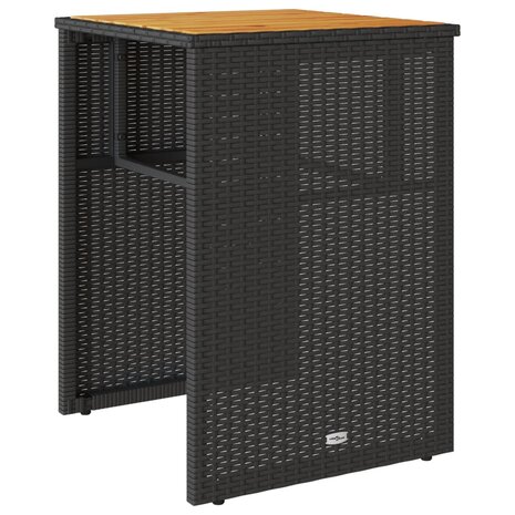 3-delige Bistroset met kussens poly rattan zwart 4