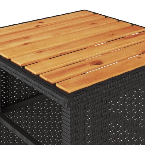 3-delige Bistroset met kussens poly rattan zwart 9