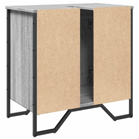 Wastafelkast 60x35x60 cm bewerkt hout grijs sonoma eikenkleurig 6