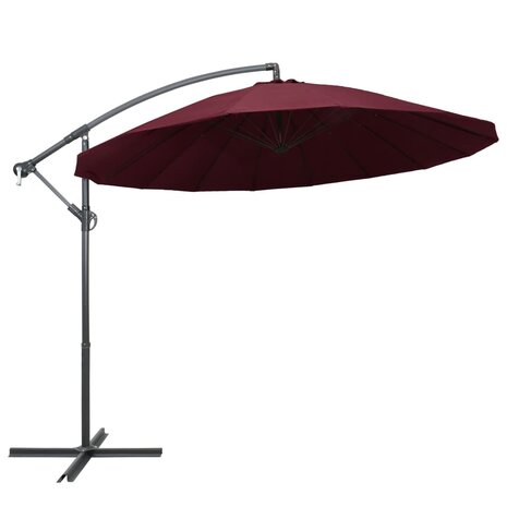 Zweefparasol met aluminium paal 3 m bordeauxrood 1