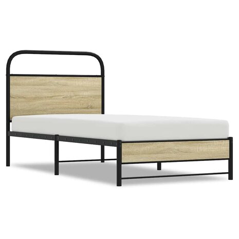 Bedframe zonder matras bewerkt hout sonoma eikenkleur 75x190 cm 2