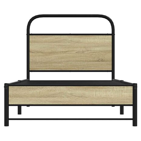 Bedframe zonder matras bewerkt hout sonoma eikenkleur 75x190 cm 5