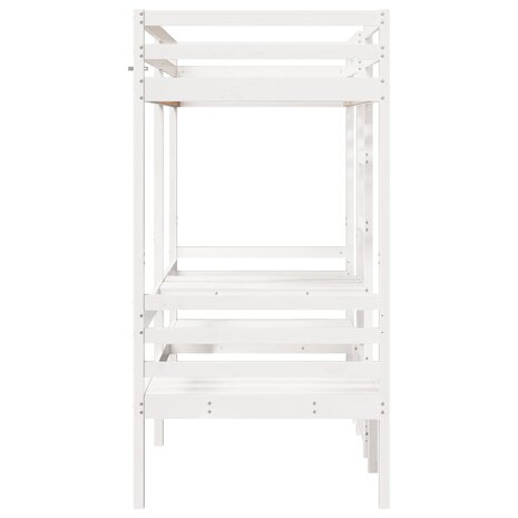 Hoogslaper met bureau en stoelen grenenhout wit 90x190 cm 6