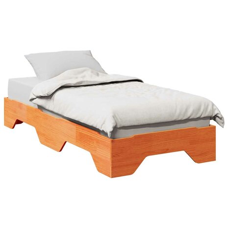 Bedframe zonder matras stapelbaar wasbruin 75x190 cm hout 1