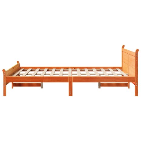 Bed met matras massief grenenhout wasbruin 140x190 cm 5