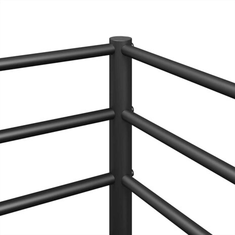Stapelbed zonder matras 90x200 cm staal zwart 9