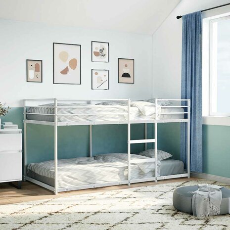 Stapelbed zonder matras 80x200 cm staal wit 3