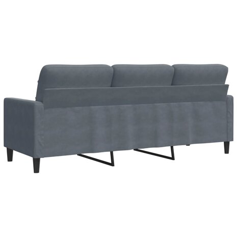 Driezitsbank 180 cm fluweel donkergrijs 6