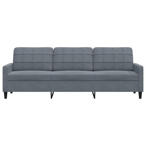 Driezitsbank 210 cm fluweel donkergrijs 4