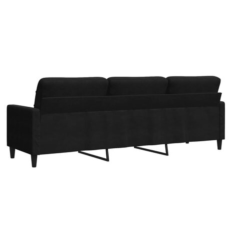 Driezitsbank 210 cm fluweel zwart 6
