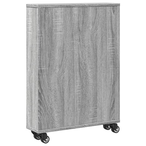 Opbergtrolley smal 48x13x68 cm bewerkt hout grijs sonoma eiken 6