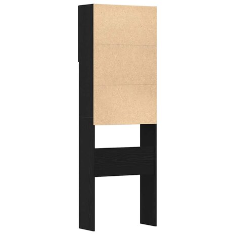 Wasmachinekast 64x24x190 cm spaanplaat zwart eikenkleurig 8