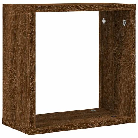 Wandrekken kubus 2 st 30x15x30 cm gerookt bruin eiken 5