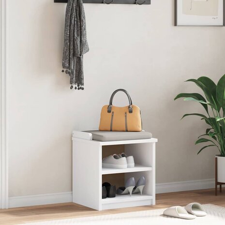 Gangbankje SANDNES wit 45x40x50 cm massief grenenhout 3