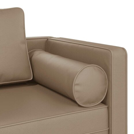 Chaise longue met kussens kunstleer cappuccino 6