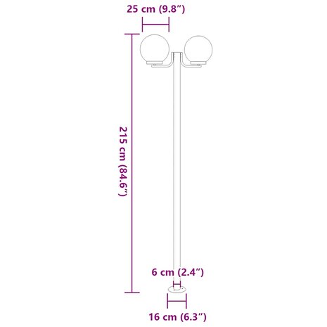 Buitenvloerlampen 3 st 215 cm roestvrij staal zilverkleurig 7