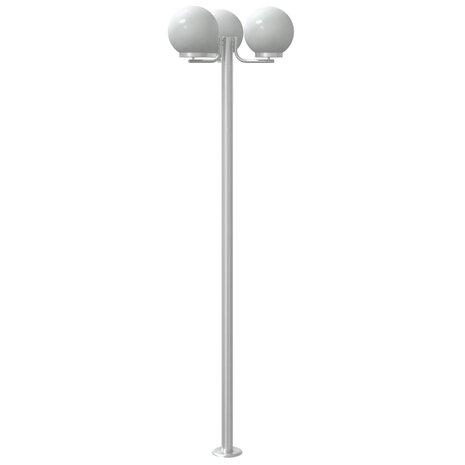 Vloerlamp voor buiten 2 st 215 cm roestvrij staal zilverkleurig 6