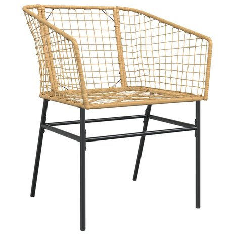 Tuinstoel bruin poly rattan 2 st 4