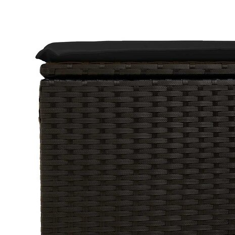 2-delige Loungeset met kussens poly rattan acacia zwart 5