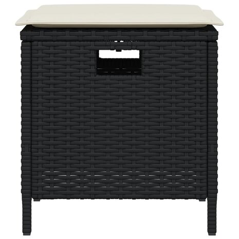 5-delige Tuinset met kussens poly rattan zwart 4