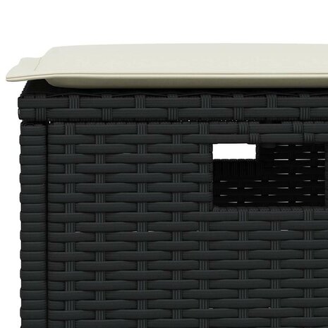 5-delige Tuinset met kussens poly rattan zwart 5