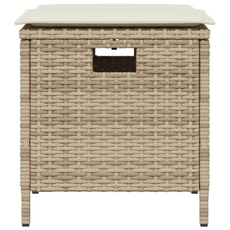 5-delige Tuinset met kussens poly rattan beige 3