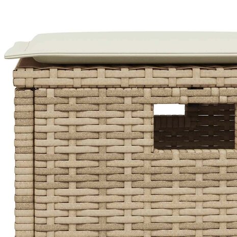 5-delige Tuinset met kussens poly rattan beige 5