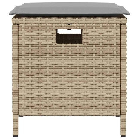 5-delige Tuinset met kussens poly rattan beige 3