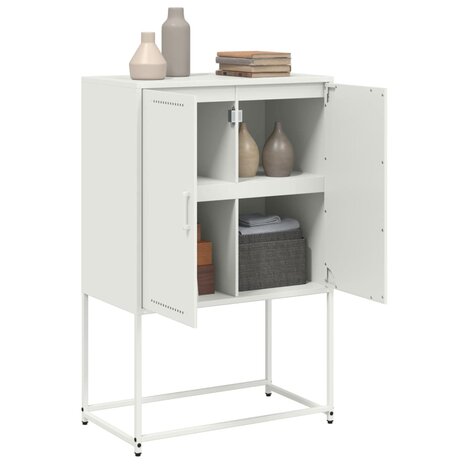 Hoge kast 68,5x38,5x107 cm staal wit 5