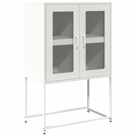 Hoge kast 68x39x107 cm staal wit 2