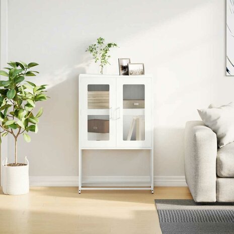 Hoge kast 68x39x107 cm staal wit 4